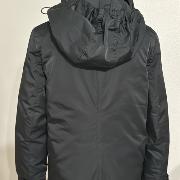 ZARA‎ Black Down Coat Long Jacket hood Winter Snow size XS Extra Small Faux Fur - Picture 5 of 10